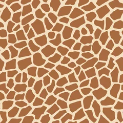 Wall murals Animals skin Giraffe animal print vector seamless pattern background. Brown tiles on a cream background imitate giraffe skin pattern. Perfect for home decor, fashion, fabric, cards, scrapbooking, wrapping paper.