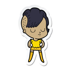 sticker of a cartoon woman