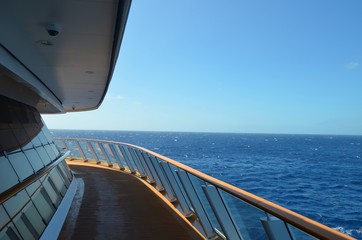 Fototapeta na wymiar deck of a ship on the Caribbean