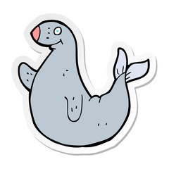 sticker of a cartoon seal