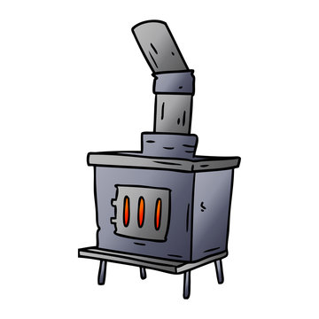 recommend clip art: gradient cartoon doodle of a house furnace