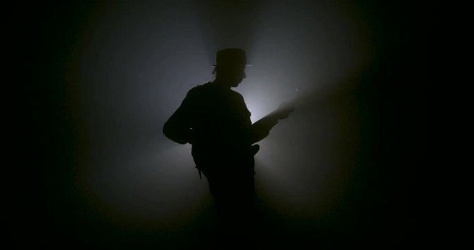 Bass player silhouette