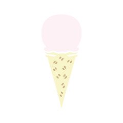 quirky hand drawn cartoon strawberry ice cream cone