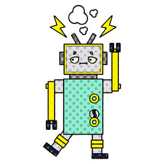 comic book style cartoon robot