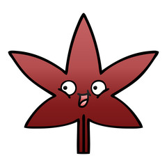 gradient shaded cartoon autumnal leaf