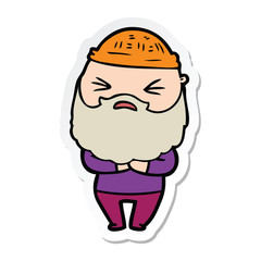Obraz premium sticker of a cartoon man with beard