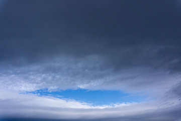 Fototapeta na wymiar 青い空と黒い雲