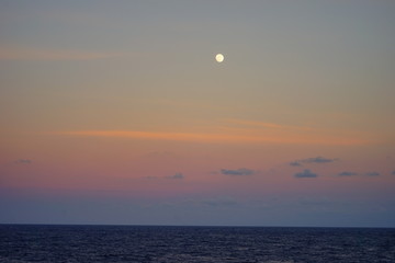 The sun rise of Caribbean sea ocean