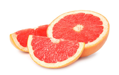 Fototapeta na wymiar Ripe grapefruit on white background. Fresh fruit