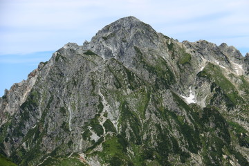 剣沢から　岩の殿堂剣岳の雄姿　