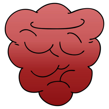 quirky gradient shaded cartoon raspberry