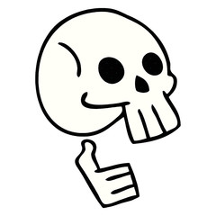 quirky comic book style cartoon skull