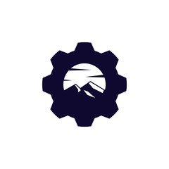 Fototapeta na wymiar Mountain Gear, Hiking Equipment Logo
