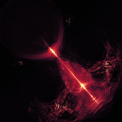 glowing red curved lines over dark Abstract Background space universe. Illustration