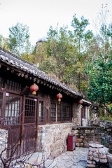 Qingshan pass the Great Wall and Castle Peak autumn scenery