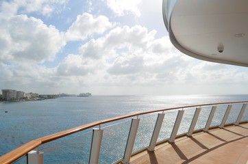 deck of a ship on the Caribbean