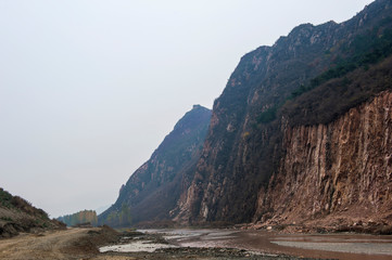 Qingshan pass the Great Wall and Castle Peak autumn scenery