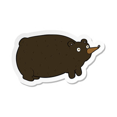 sticker of a funny cartoon bear