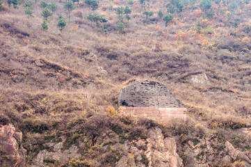 Qingshan pass the Great Wall and Castle Peak autumn scenery
