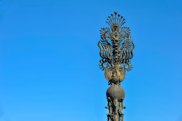 Tangshan City - March 30, 2018: Sculpture and Architecture of Tangshan Nanhu Park, Tangshan City, Hebei Province, China.