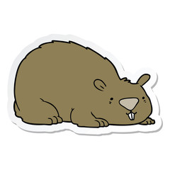 sticker of a cartoon wombat