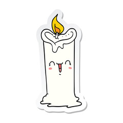sticker of a cartoon happy candle