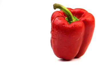 Red bell pepper isolated on white background