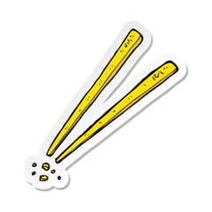 sticker of a cartoon chopsticks