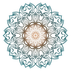 Ornamental Round Lace. Sacred Oriental Mandala. Color Floral Ornament. Modern Decorative Vector Illustration. Pastel color