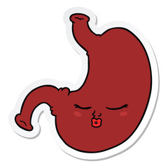 sticker of a cartoon stomach