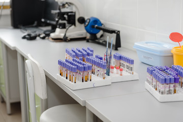 Laboratory for blood. Devices in the laboratory. blood sampling. human blood tests.