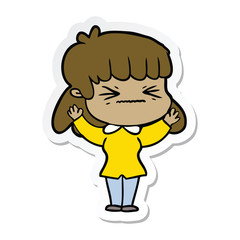 sticker of a cartoon woman