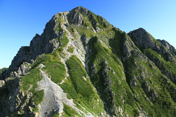 剣岳山頂への道　前衛峰　前劔の雄姿