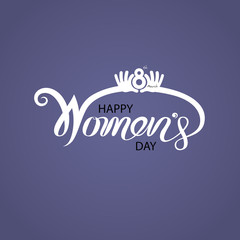 Pink Happy International Women's Day Typographical Design Elements.Women's day symbol. Minimalistic design for international women's day concept.Vector illustration