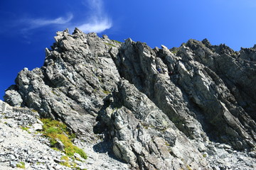剣岳　山頂への道　山頂直下　カニのタテバイ