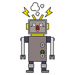 cute cartoon malfunctioning robot