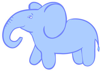 Simple label doodle elephant