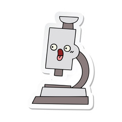sticker of a cute cartoon microscope