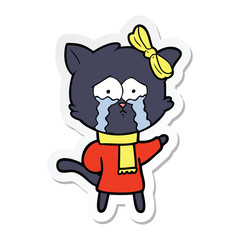 sticker of a cartoon cat