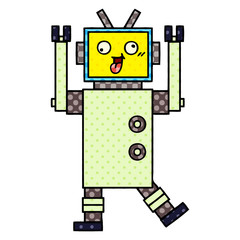 comic book style cartoon robot