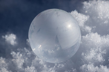 Icy Bubble in the Snow