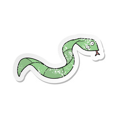 distressed sticker of a cartoon snake