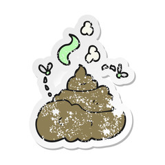 retro distressed sticker of a cartoon gross poop