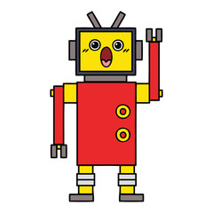 Naklejka premium cute cartoon robot