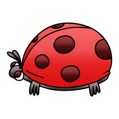 Fototapeta premium quirky gradient shaded cartoon ladybird