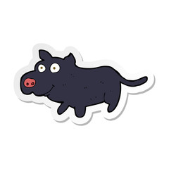 sticker of a cartoon happy little dog