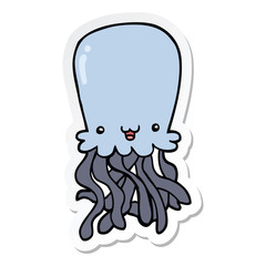 sticker of a cartoon octopus