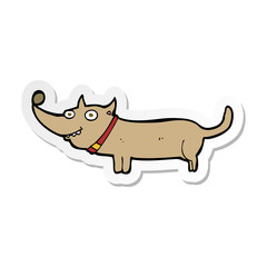 sticker of a cartoon happy dog