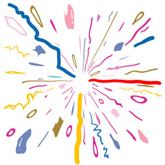 colorful starburst hand drawn element vector