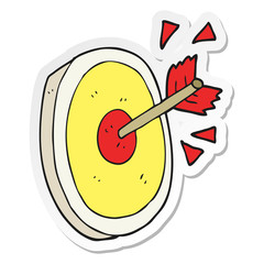 sticker of a cartoon arrow hitting target